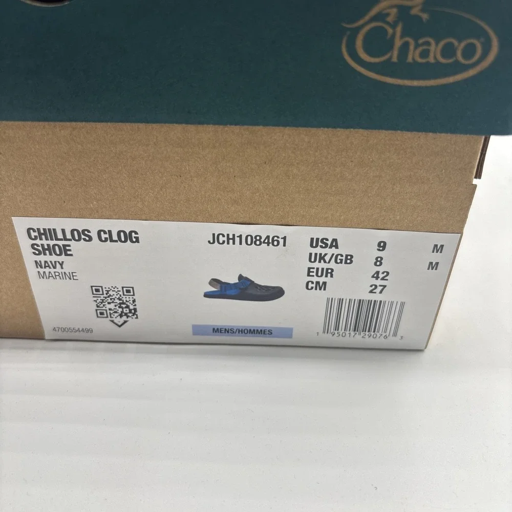 Chaco Chillos Clogs‎ Navy Men's Size 9 Slip-On Comfort Foam Sandals New